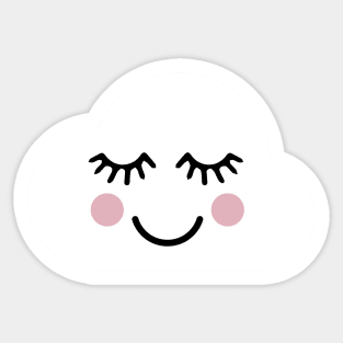 smiley happy blissful kawaii cloud with face Sticker